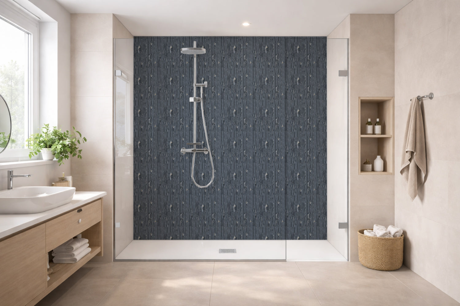 Toilettenrückwand Holzoptik
