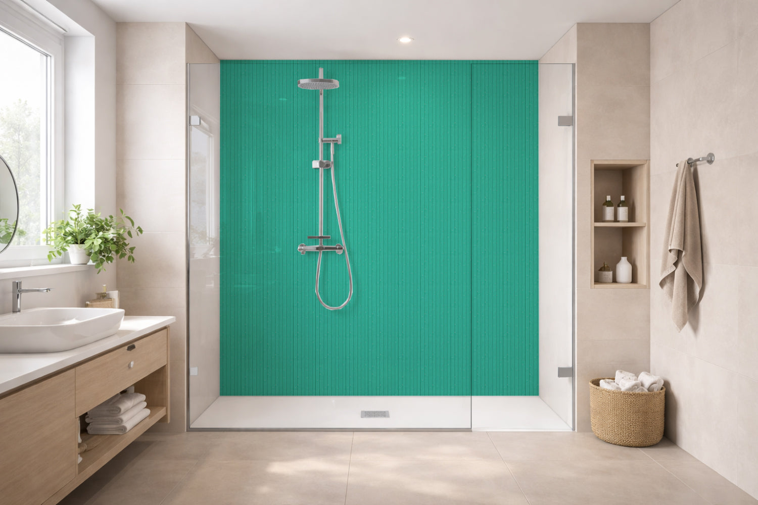 Toilettenrückwand Holzoptik
