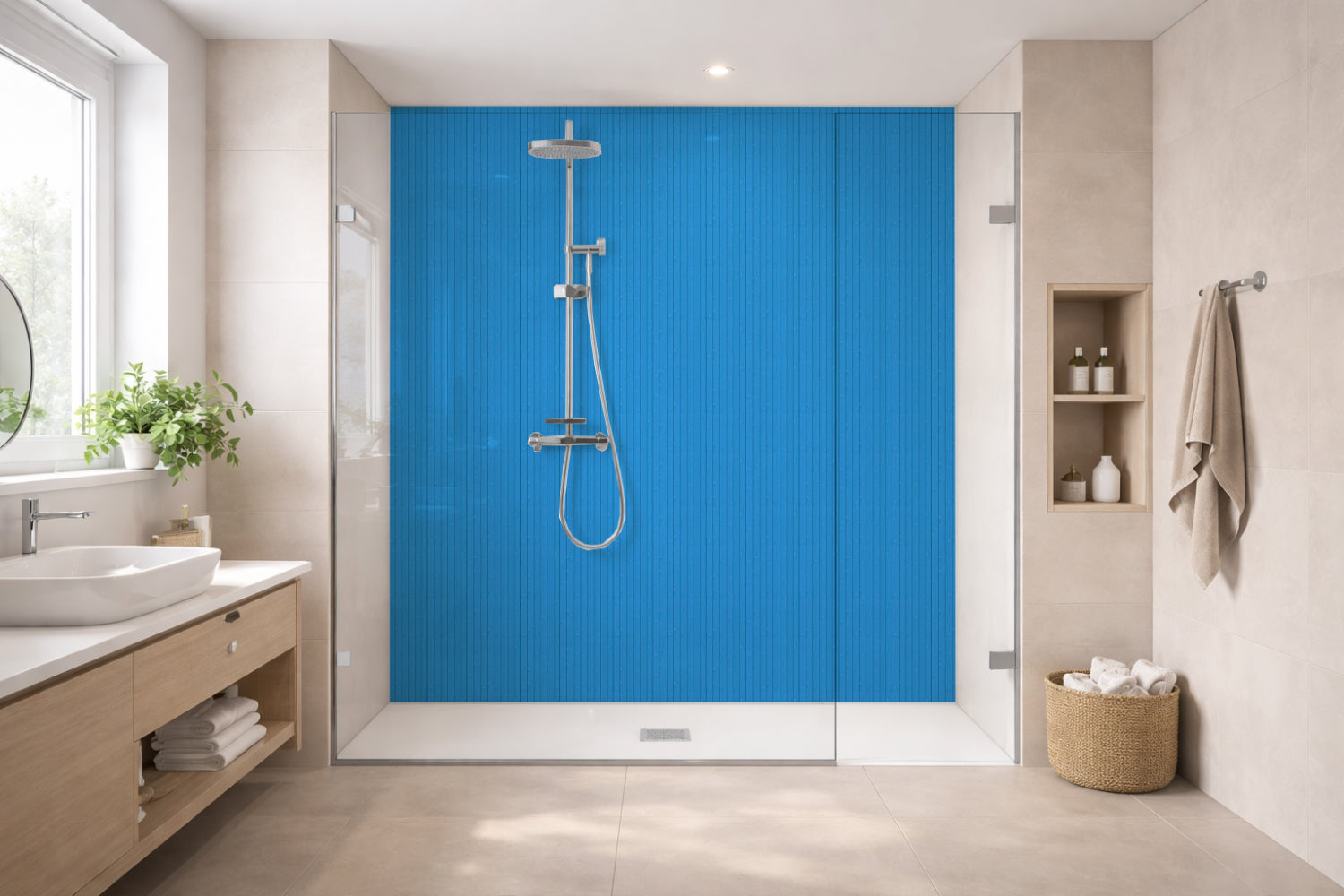 Toilettenrückwand Holzoptik