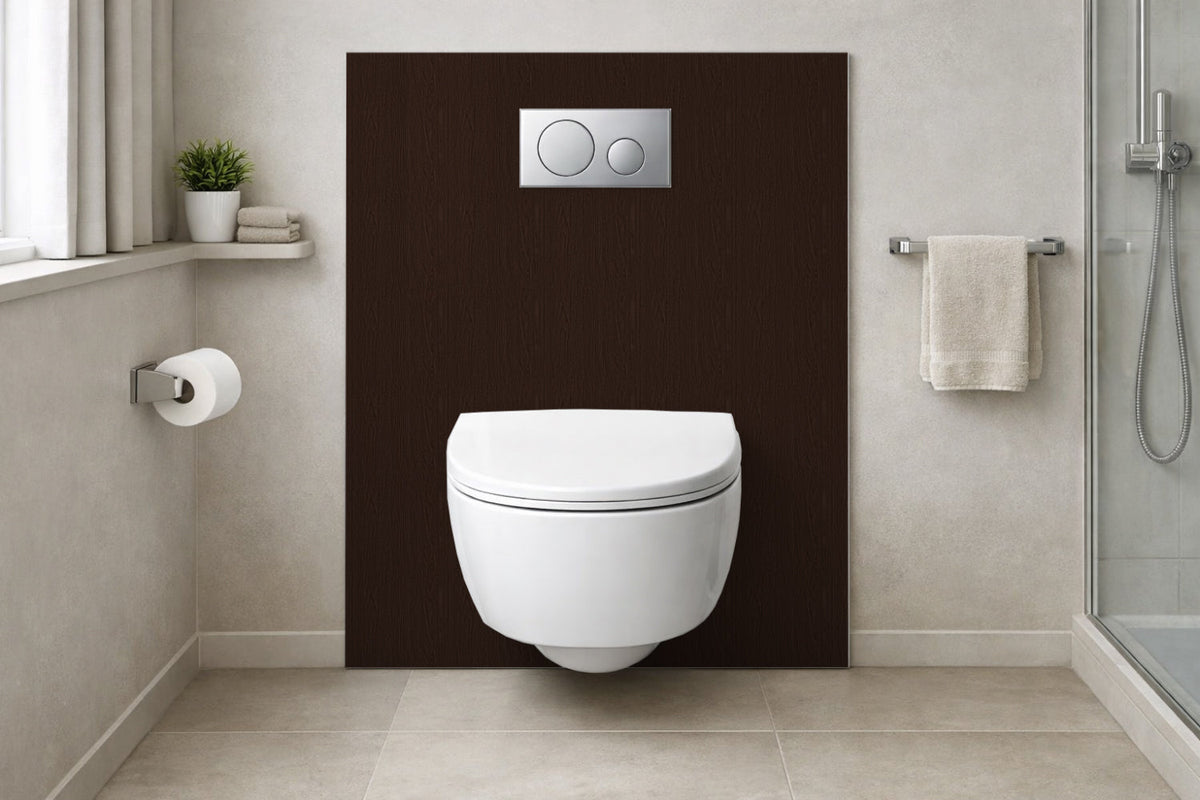 Toilettenrückwand Holzoptik