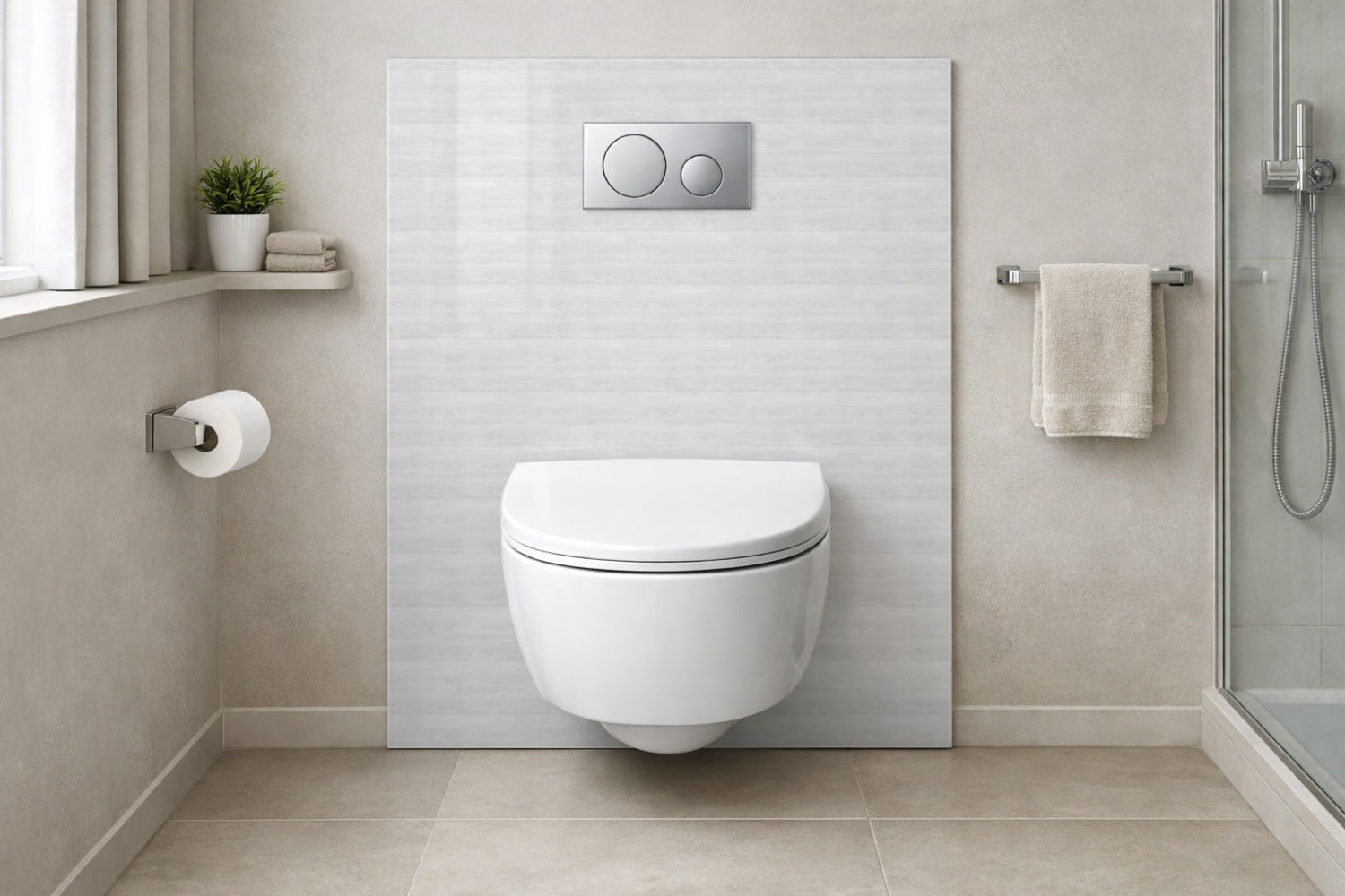 Toilettenrückwand Holzoptik