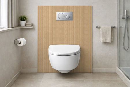 Toilettenrückwand Holzoptik