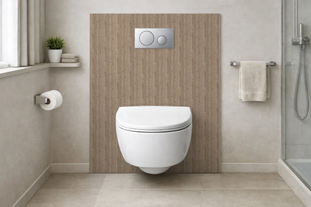 Toilettenrückwand Holzoptik