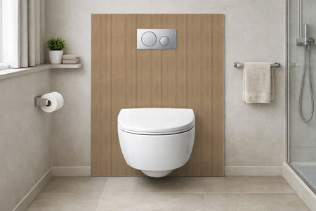 Toilettenrückwand Holzoptik