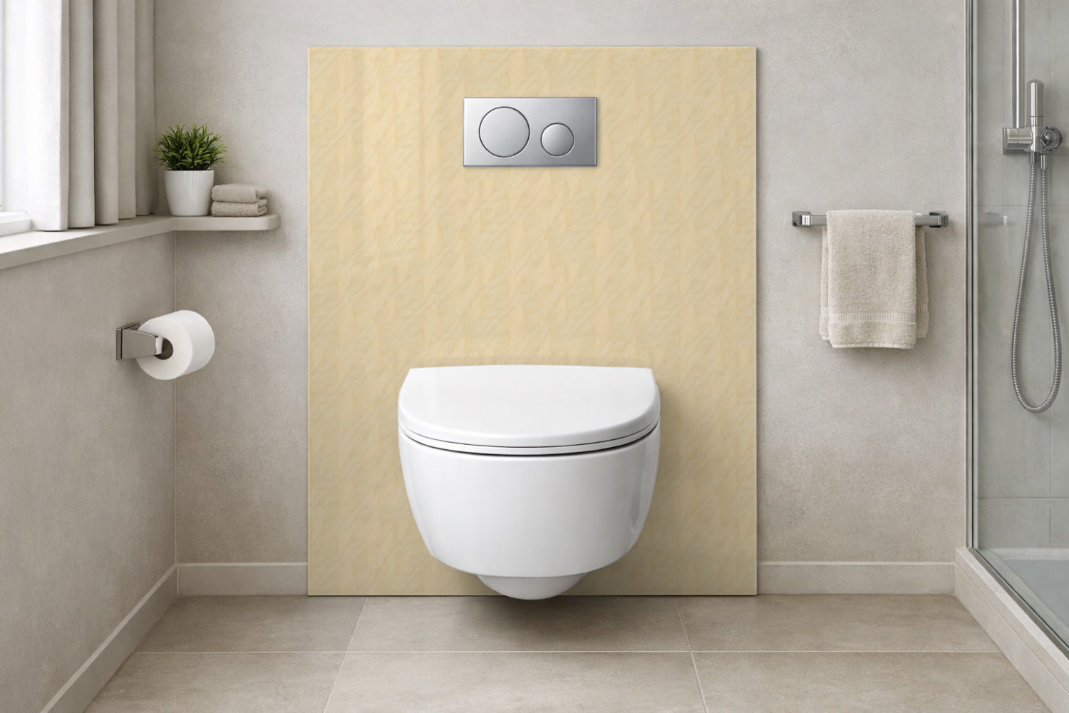 Toilettenrückwand Holzoptik