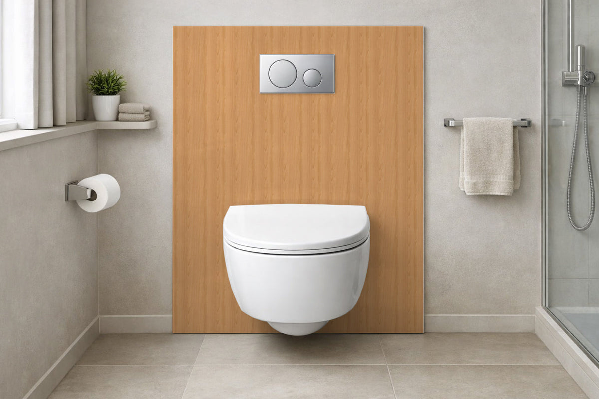 Toilettenrückwand Holzoptik