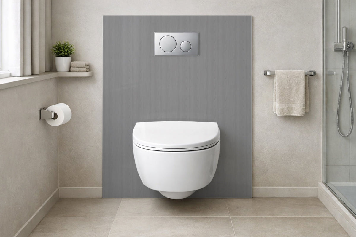 Toilettenrückwand Holzoptik