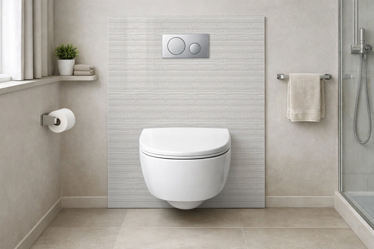 Toilettenrückwand Holzoptik