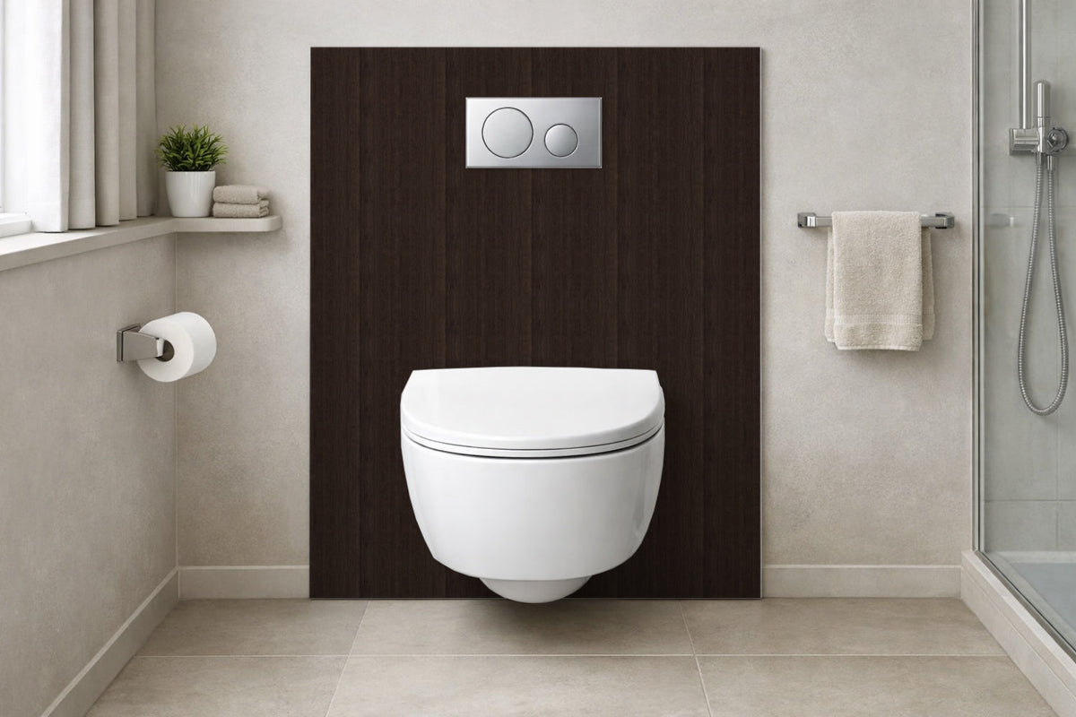 Toilettenrückwand Holzoptik