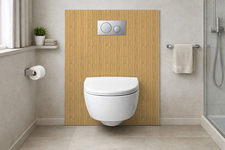 Toilettenrückwand Holzoptik