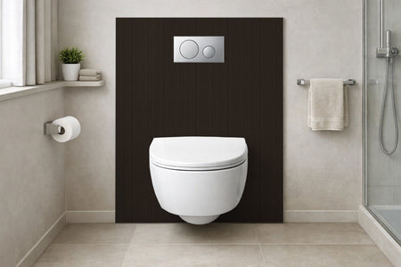 Toilettenrückwand Holzoptik