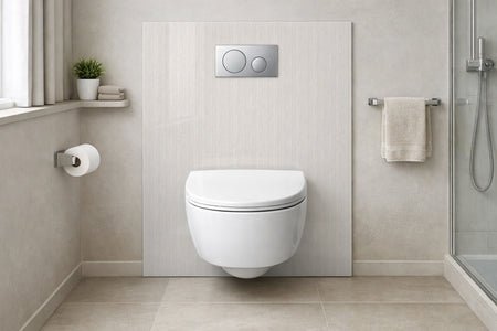 Toilettenrückwand Holzoptik