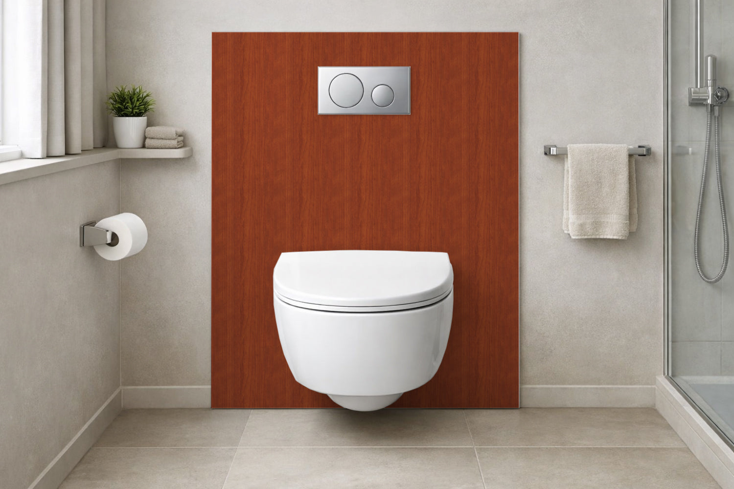 Toilettenrückwand Holzoptik