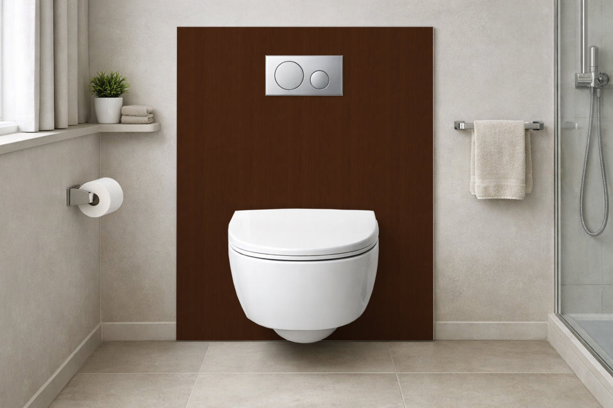 Toilettenrückwand Holzoptik