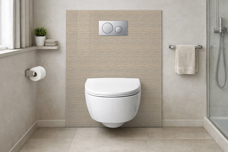 Toilettenrückwand Holzoptik