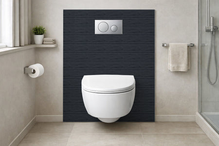 Toilettenrückwand Holzoptik