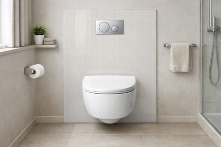 Toilettenrückwand Holzoptik