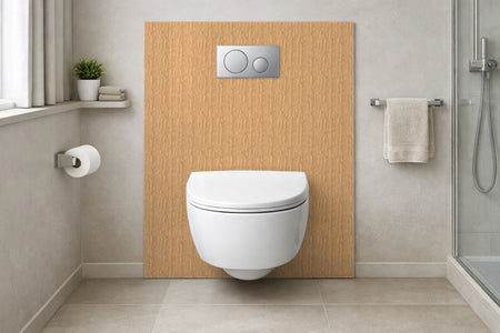 Toilettenrückwand Holzoptik