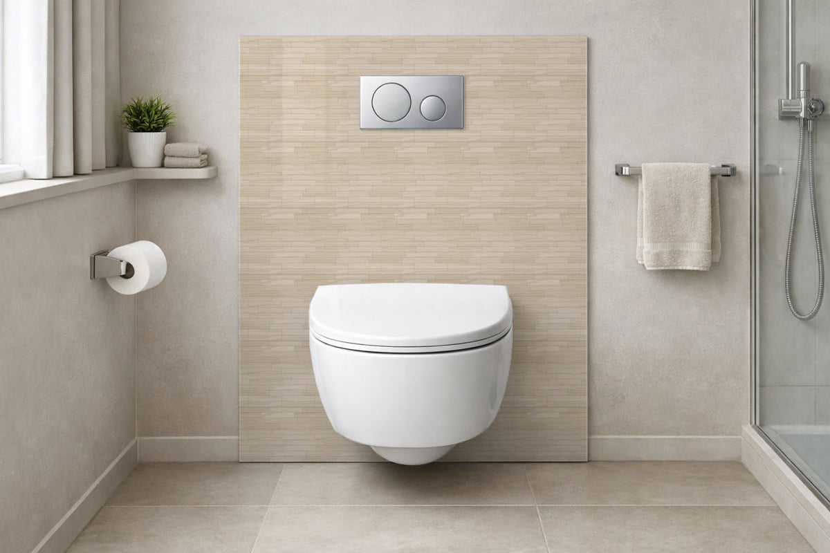 Toilettenrückwand Holzoptik