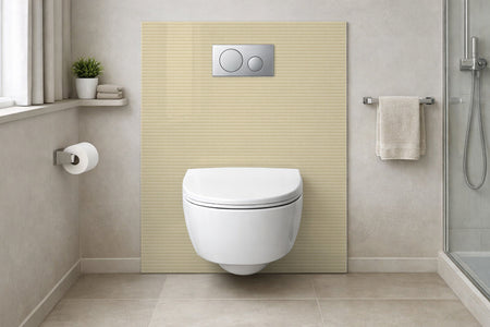 Toilettenrückwand Holzoptik