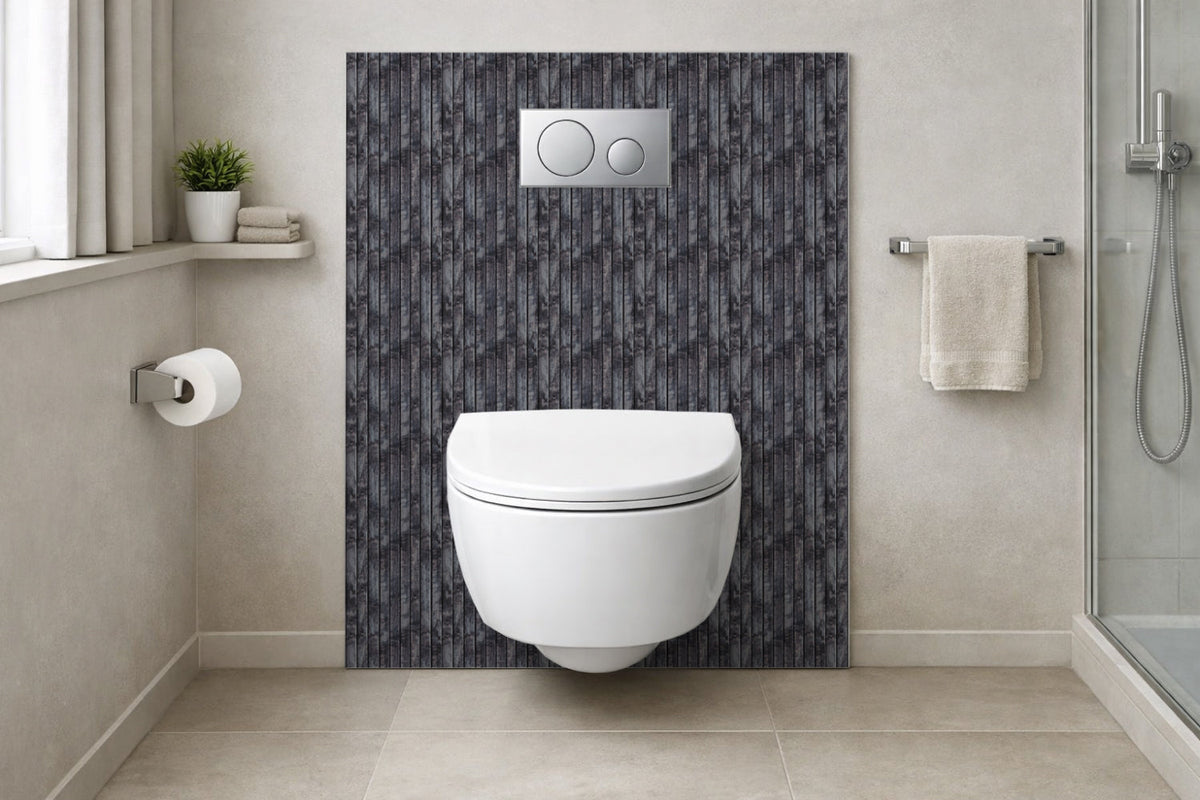 Toilettenrückwand Holzoptik