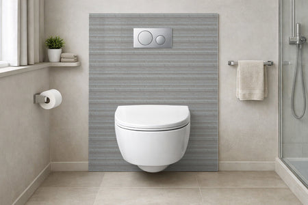 Toilettenrückwand Holzoptik
