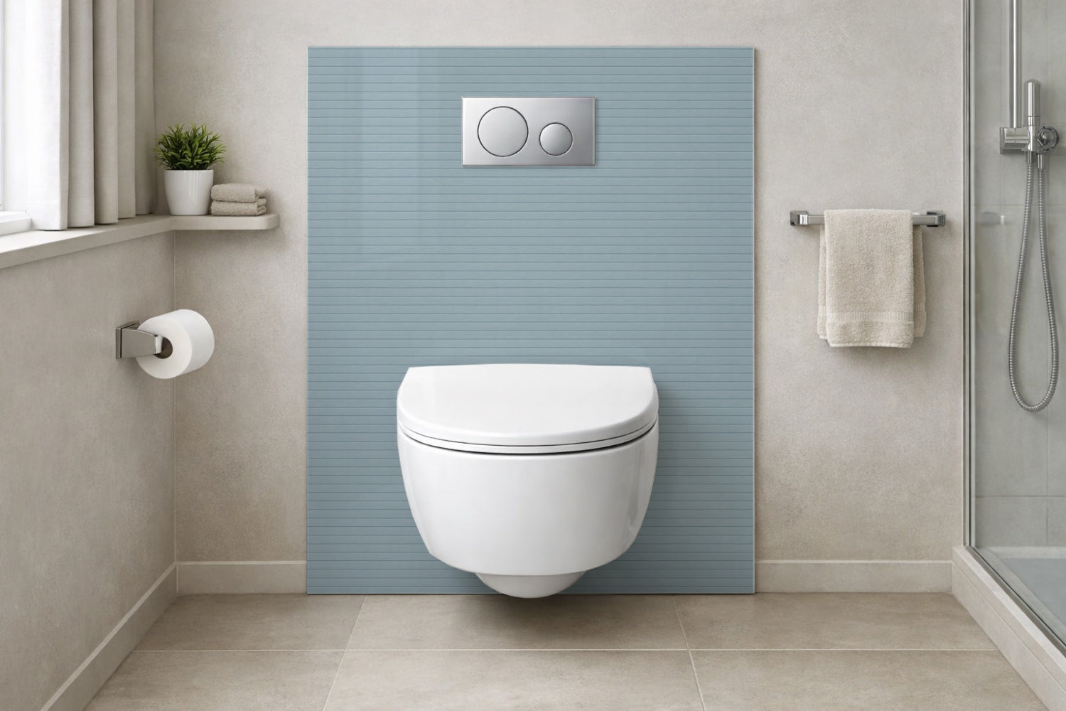 Toilettenrückwand Holzoptik