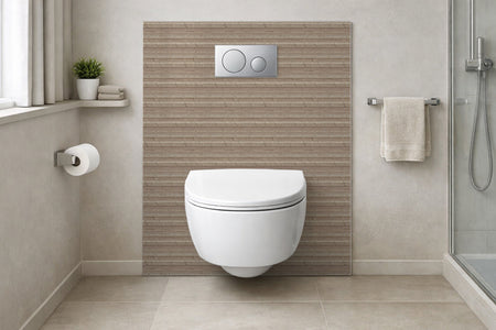 Toilettenrückwand Holzoptik