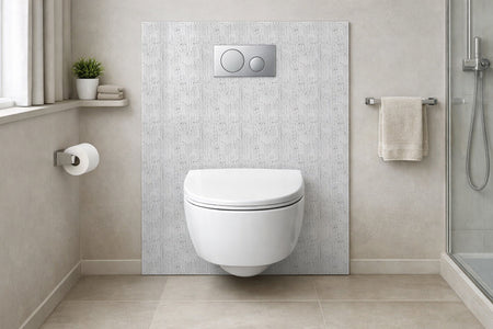 Toilettenrückwand Holzoptik