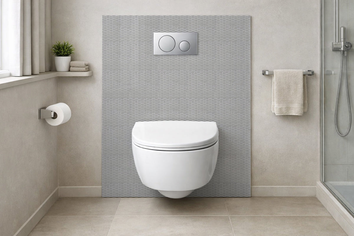 Toilettenrückwand Holzoptik