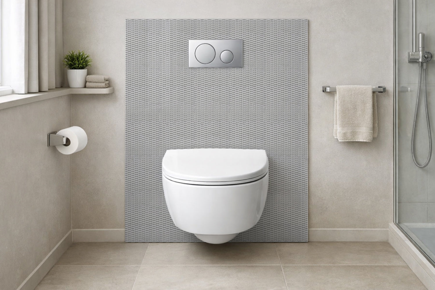 Toilettenrückwand Holzoptik