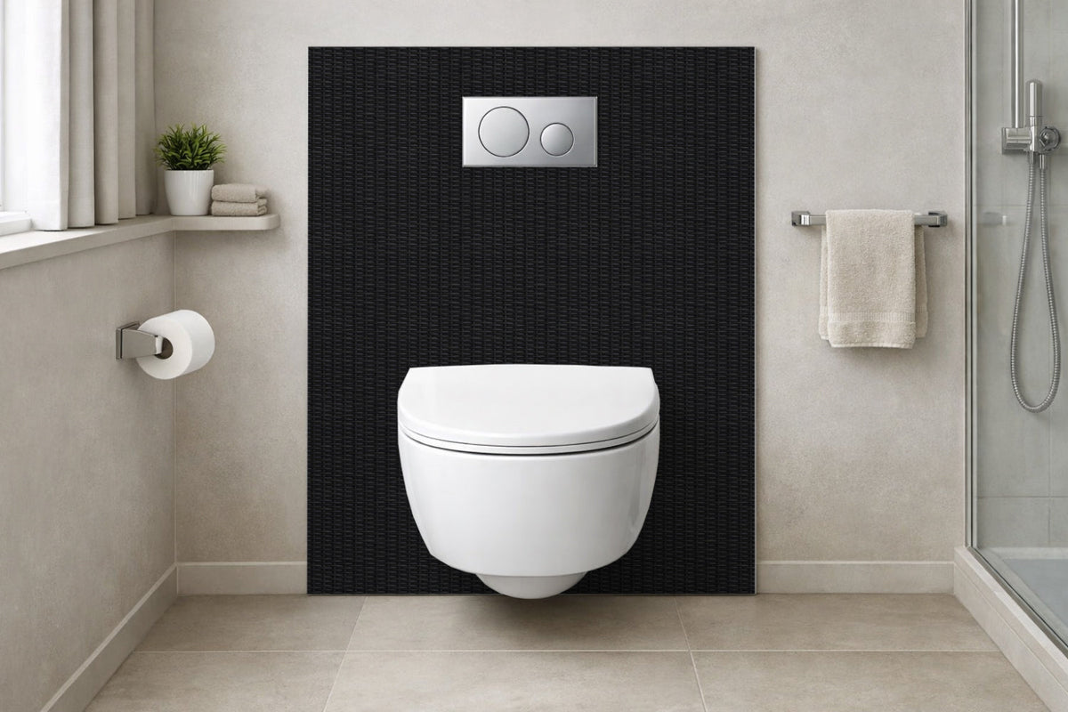 Toilettenrückwand Holzoptik