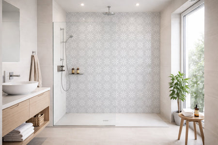Toilettenrückwand Musteroptik