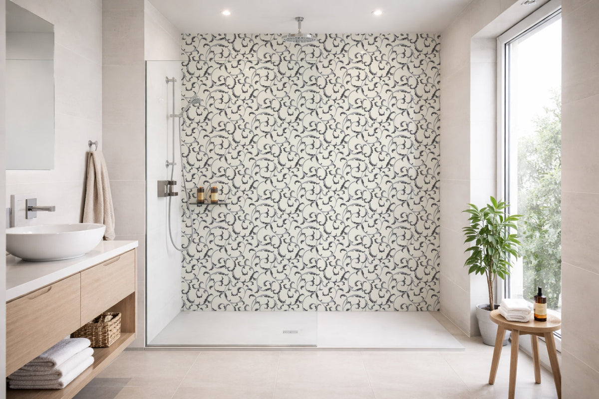 Toilettenrückwand Musteroptik