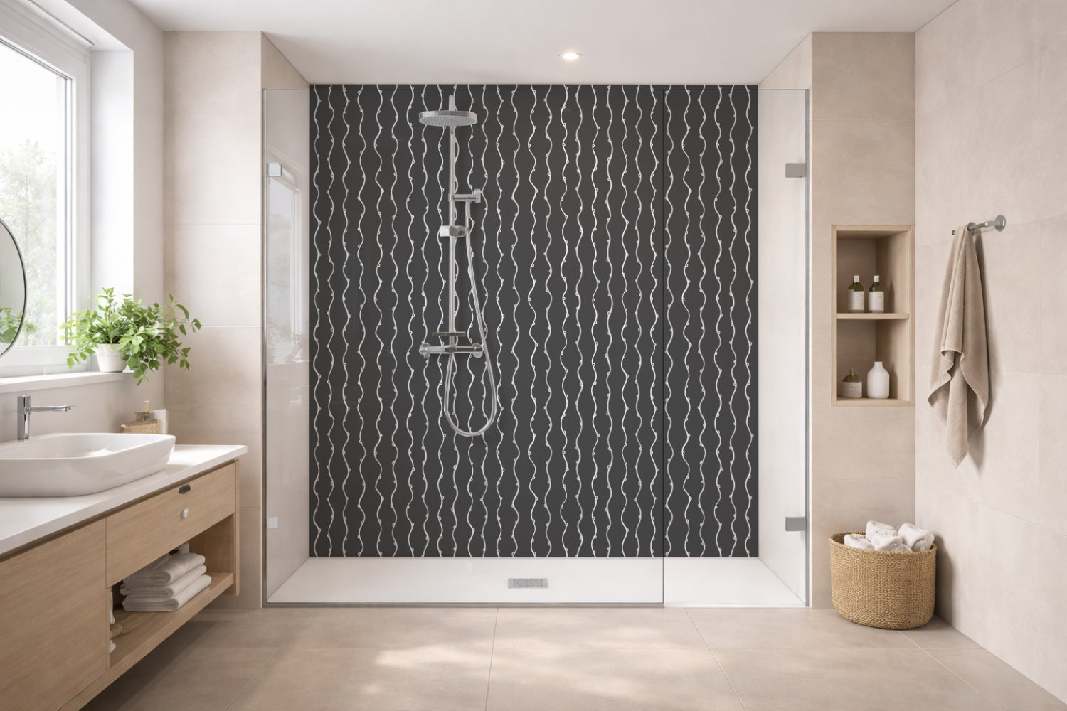 Toilettenrückwand Musteroptik