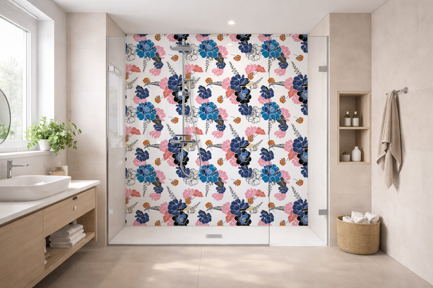 Toilettenrückwand Musteroptik
