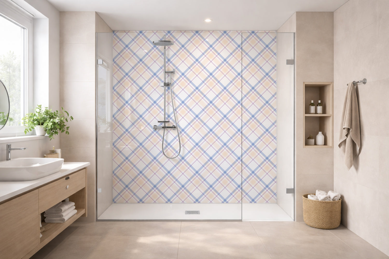 Toilettenrückwand Musteroptik