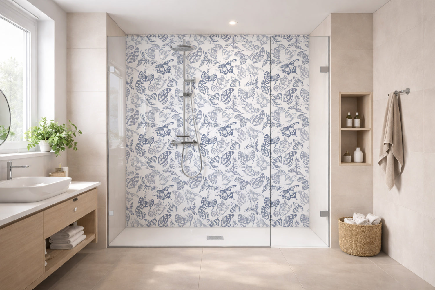 Toilettenrückwand Musteroptik