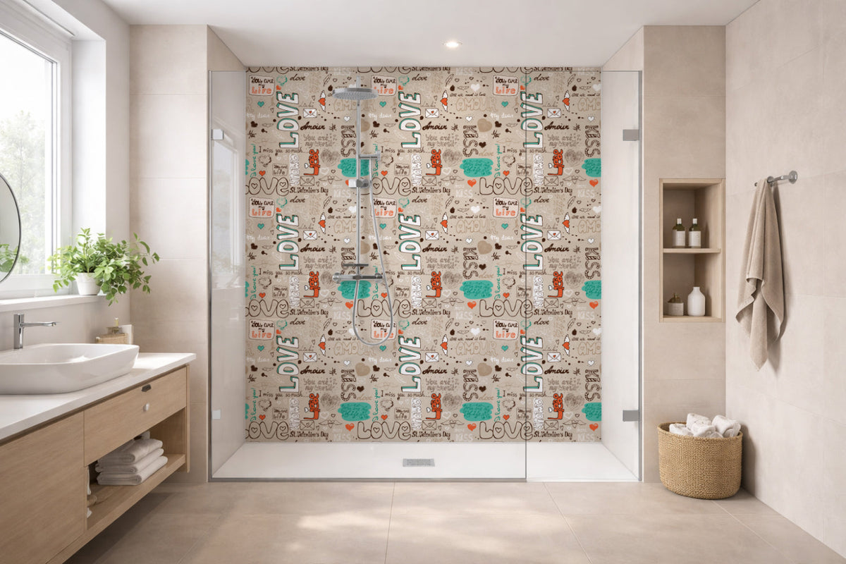 Toilettenrückwand Musteroptik