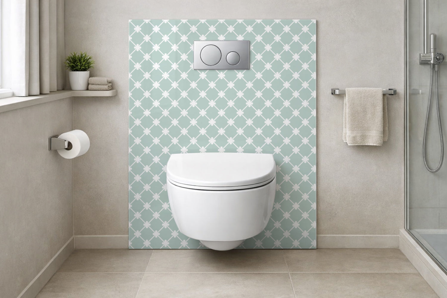 Toilettenrückwand Musteroptik