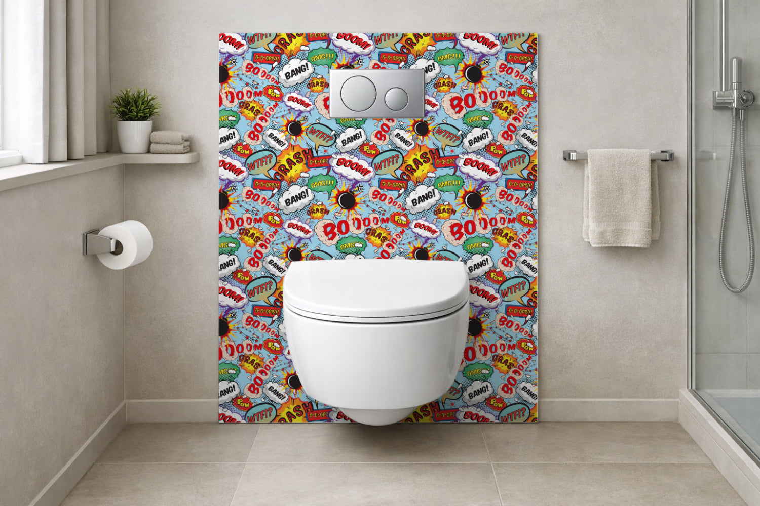 Toilettenrückwand Musteroptik