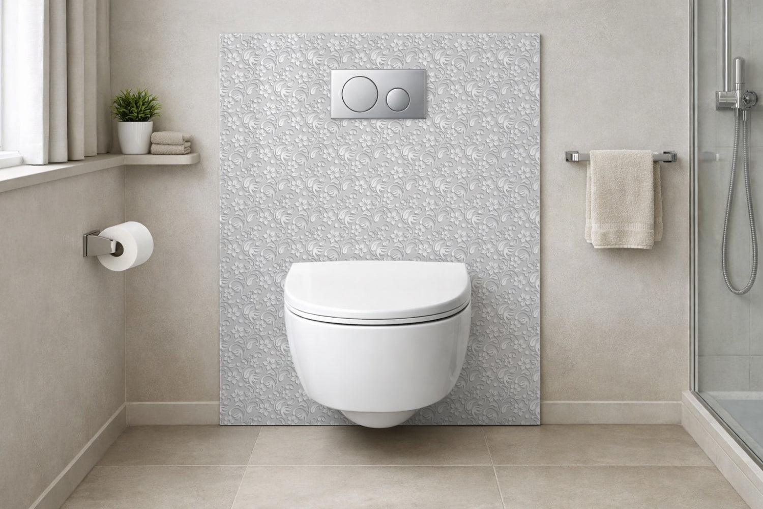 Toilettenrückwand Musteroptik