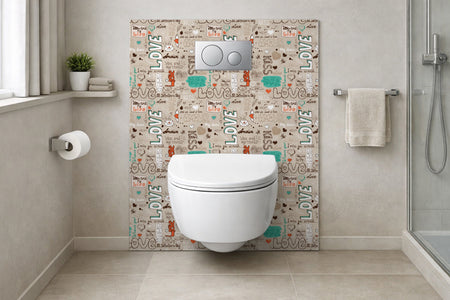 Toilettenrückwand Musteroptik