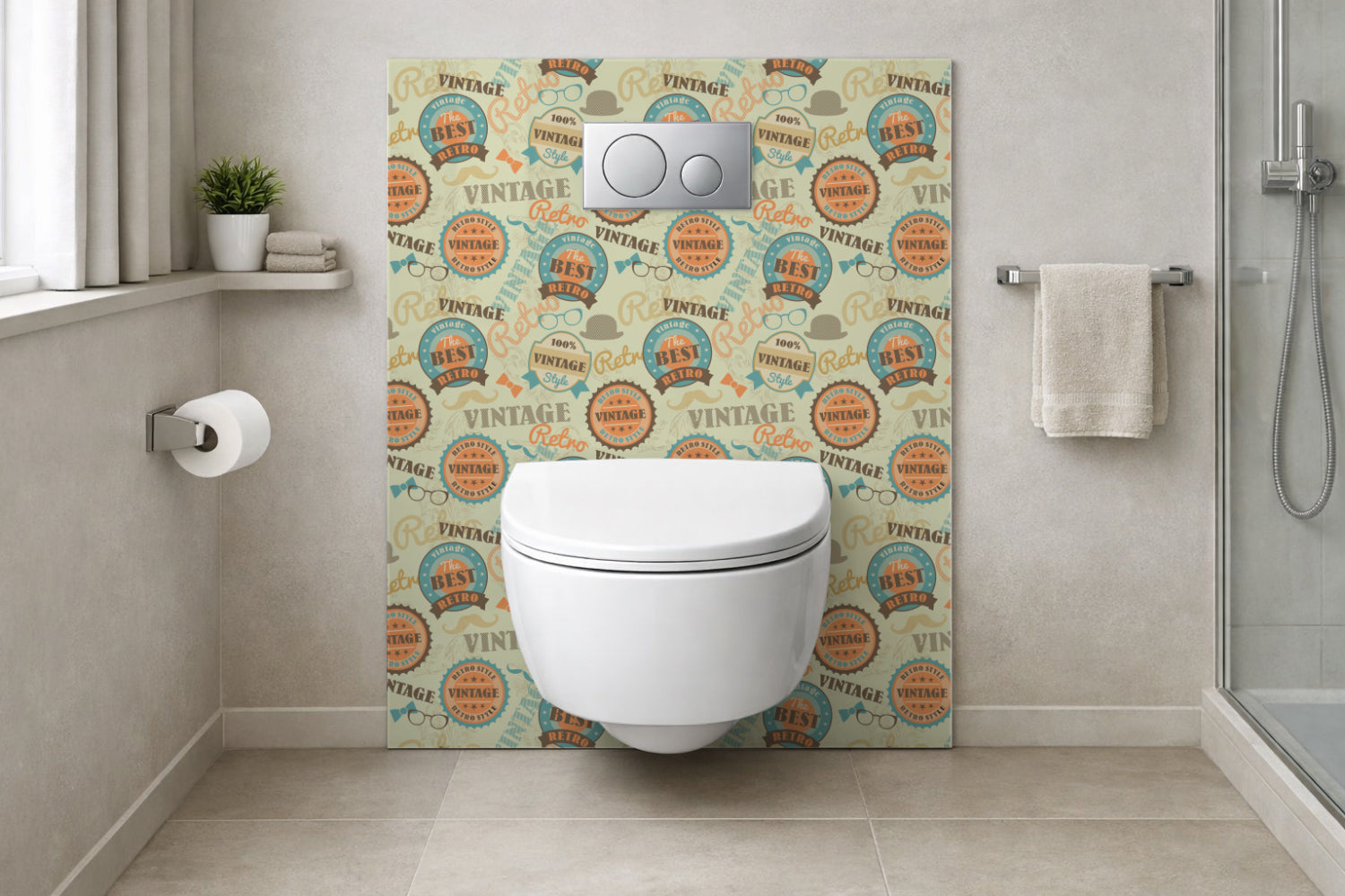 Toilettenrückwand Musteroptik