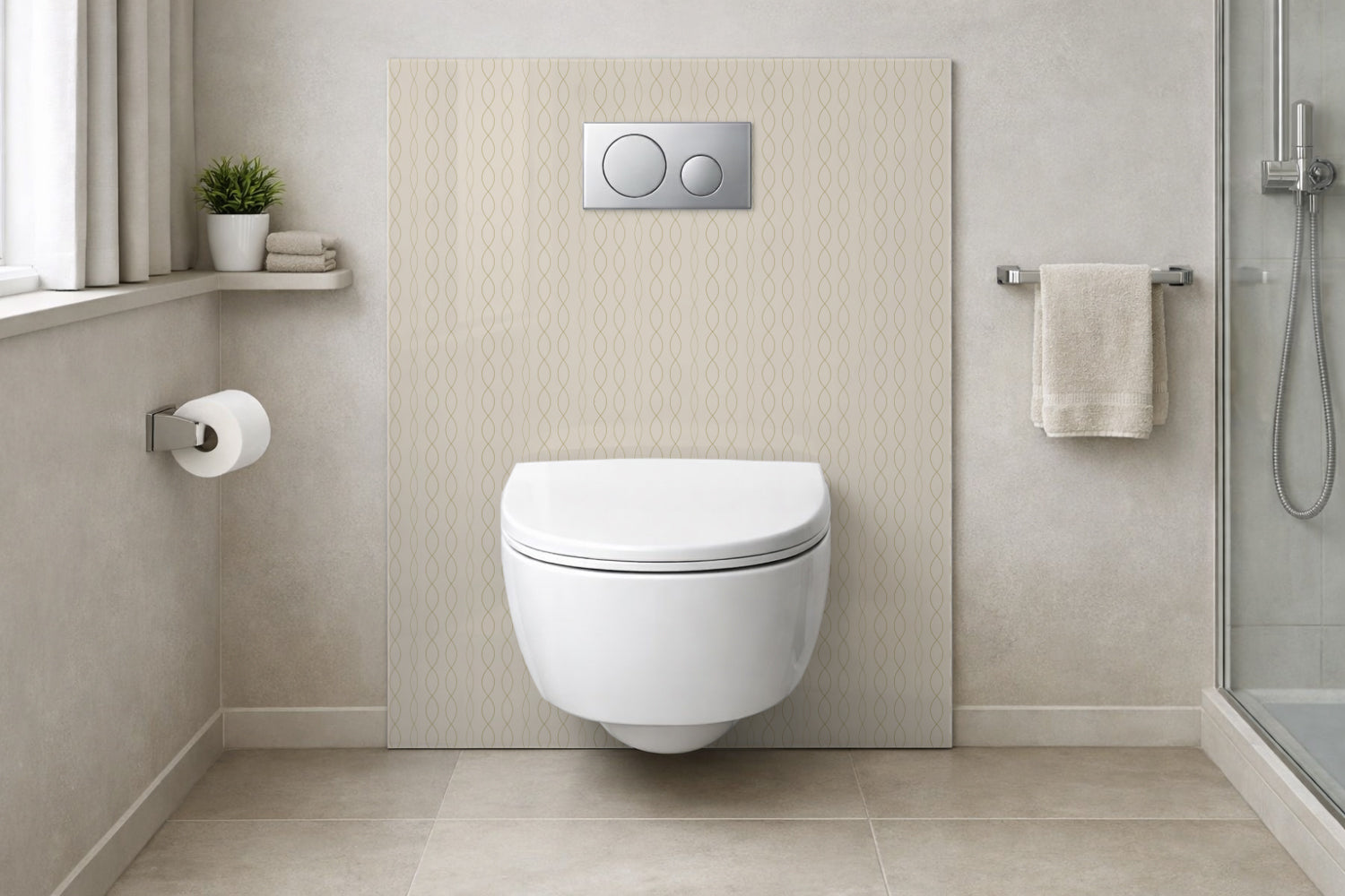 Toilettenrückwand Musteroptik