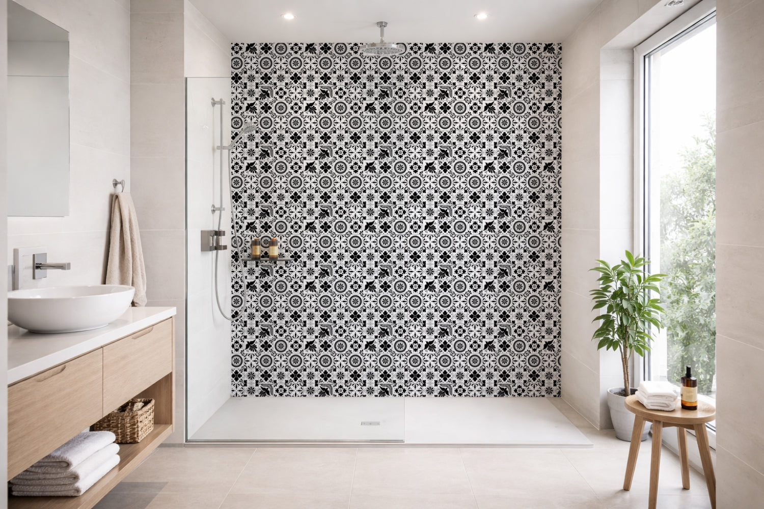 Toilettenrückwand Patchwork