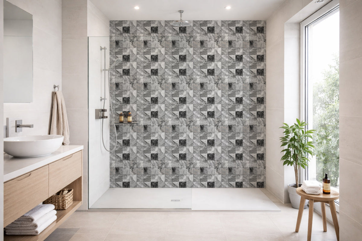 Toilettenrückwand Patchwork