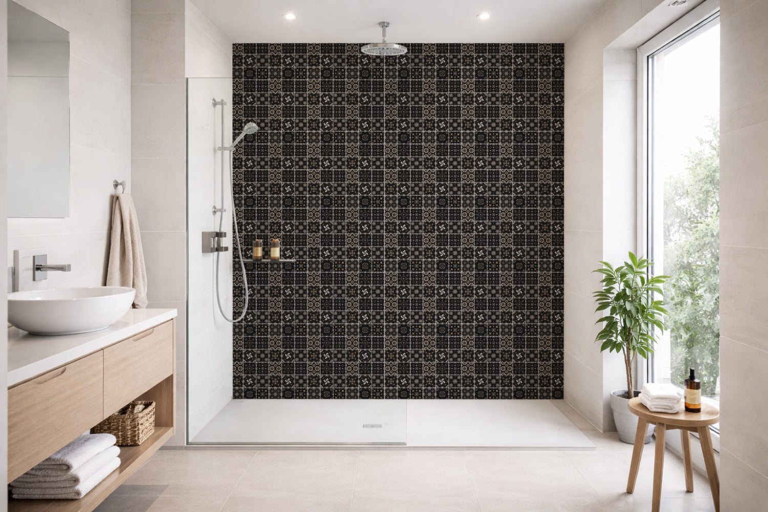 Toilettenrückwand Patchwork