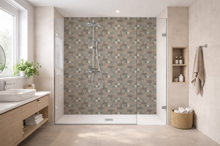 Toilettenrückwand Patchwork
