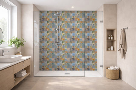 Toilettenrückwand Patchwork